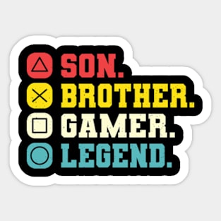 Son Brother Video Gamer Legend Vintage Distressed Sticker